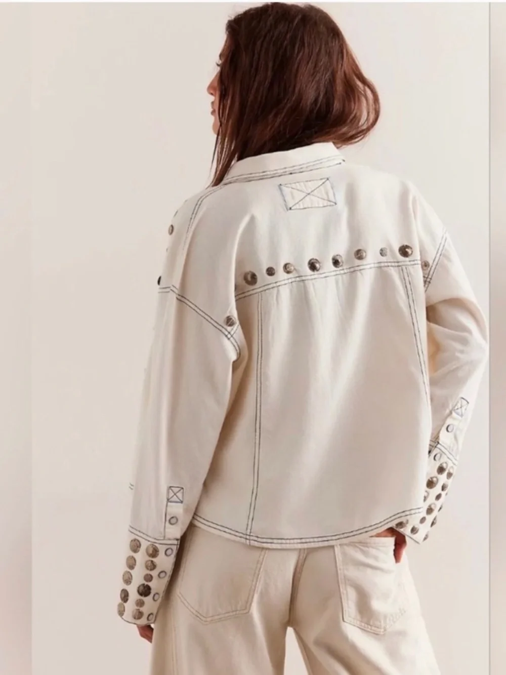 Free People Studded Cream Jacket NWT - Picture 11 of 13